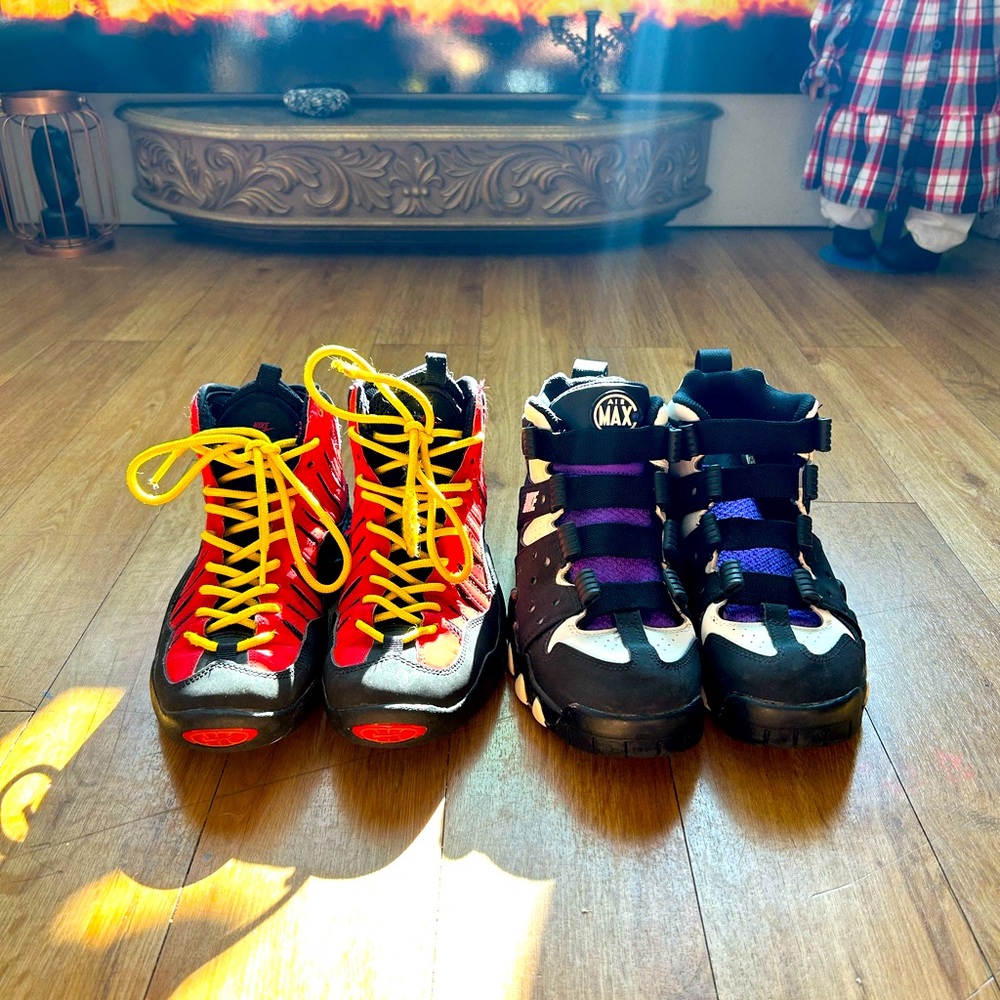 Nike Lot Of Two Sneakers Air Bakin Airmax Charles Barkley - red/black/purple
